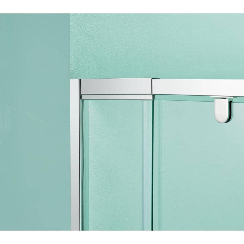 36 in.W - 72 in.H Pivot Shower Door with Clear Glass and Stainless Steel Handle