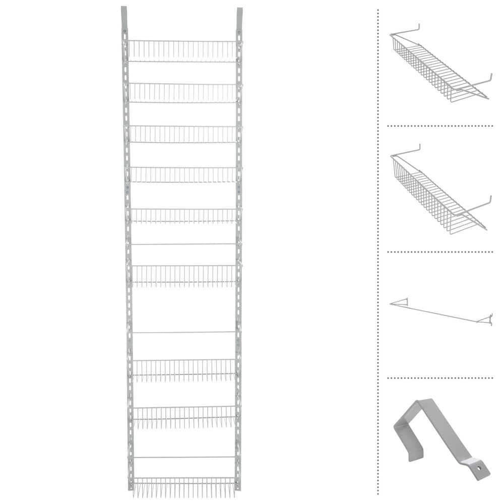 Home-Complete 9-Tier Over the Door Organizer with Adjustable Shelves, White