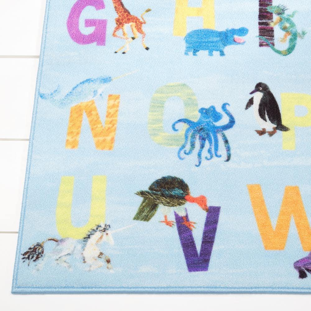 Eric Carle Alphabet Zoo Blue Area Rug