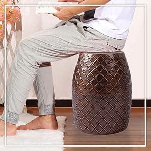 Balkene Home Braga Metal Stool Table Planter Sense End Table Stool Modern Decor-Glossy Copper Finish