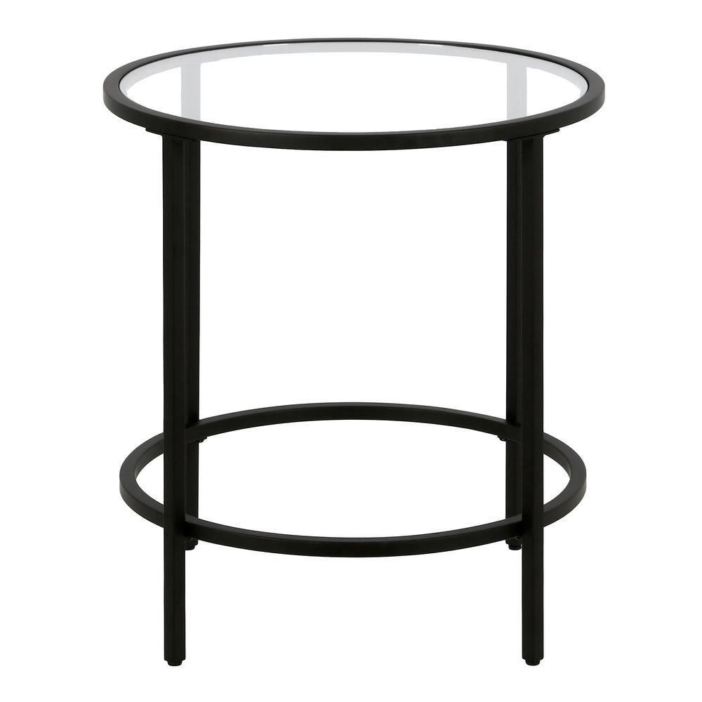 Evelyn&Zoe Sivil 20" Wide Round Side Table in Blackened Bronze