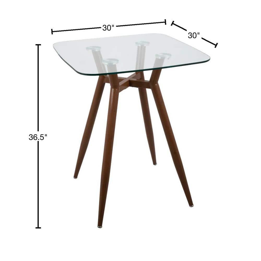 Clara Mid-Century Modern Square Counter Table Walnut - LumiSource