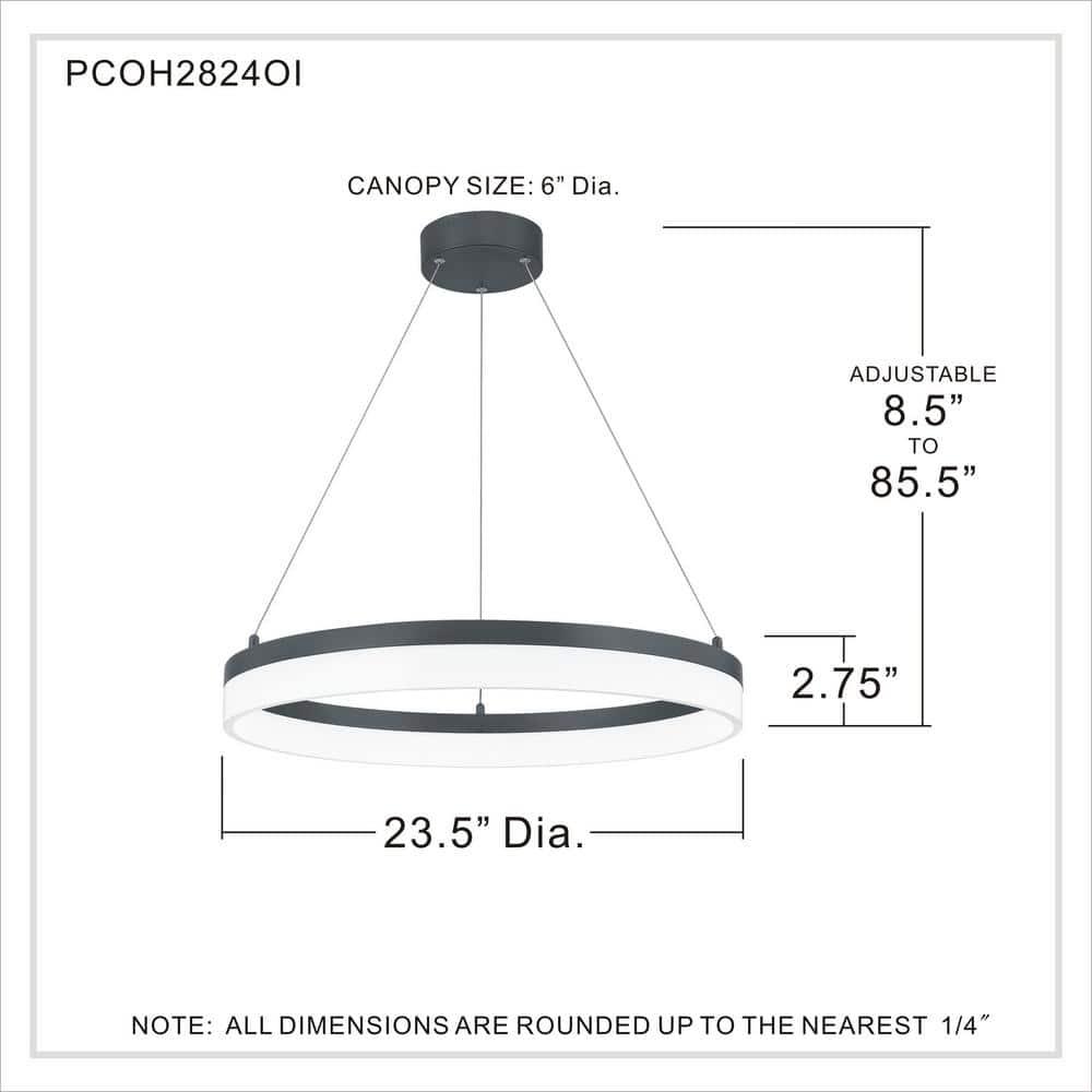 Danica Single Light Metal Dimmable LED Chandelier