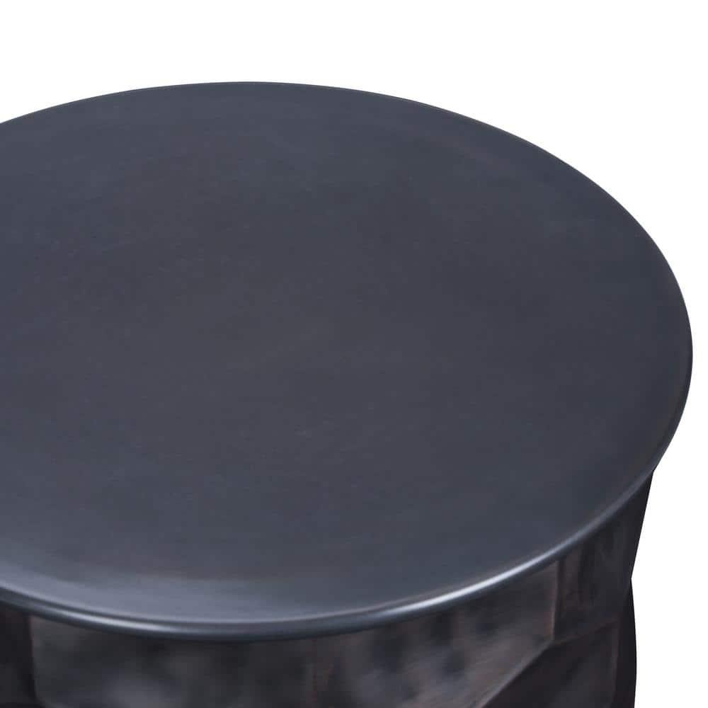 Simpli Home Whitney 17"W Metal Industrial End Table with Storage and Honeycomb Design, Assembled