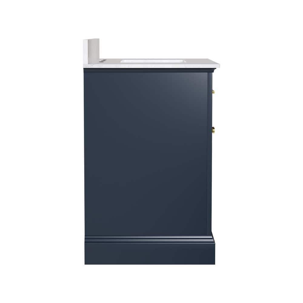 DeerValley Heritage 36'' Fully Assembled Single Bathroom Vanity with Backsplash, 3 Colors Available White/ Navy Blue/ Gray