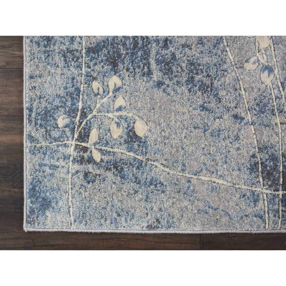 Nourison Somerset Nature Silver/Blue 2'6" x 4' Area Rug, (3x4)