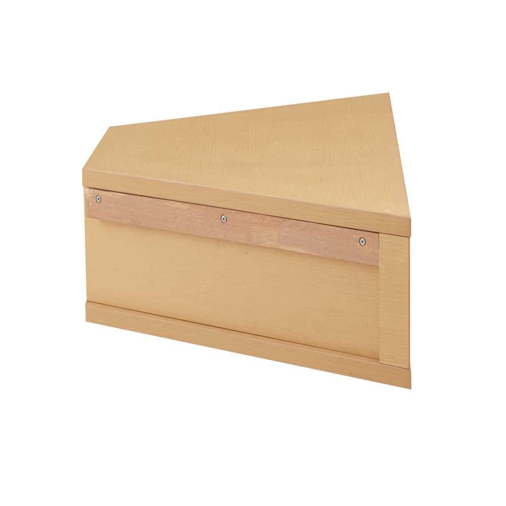24/7 Shop At Home Tybo Open Shelves Corner Floating Console Fits TV Stand for TVs up to 50" Gingko Maple