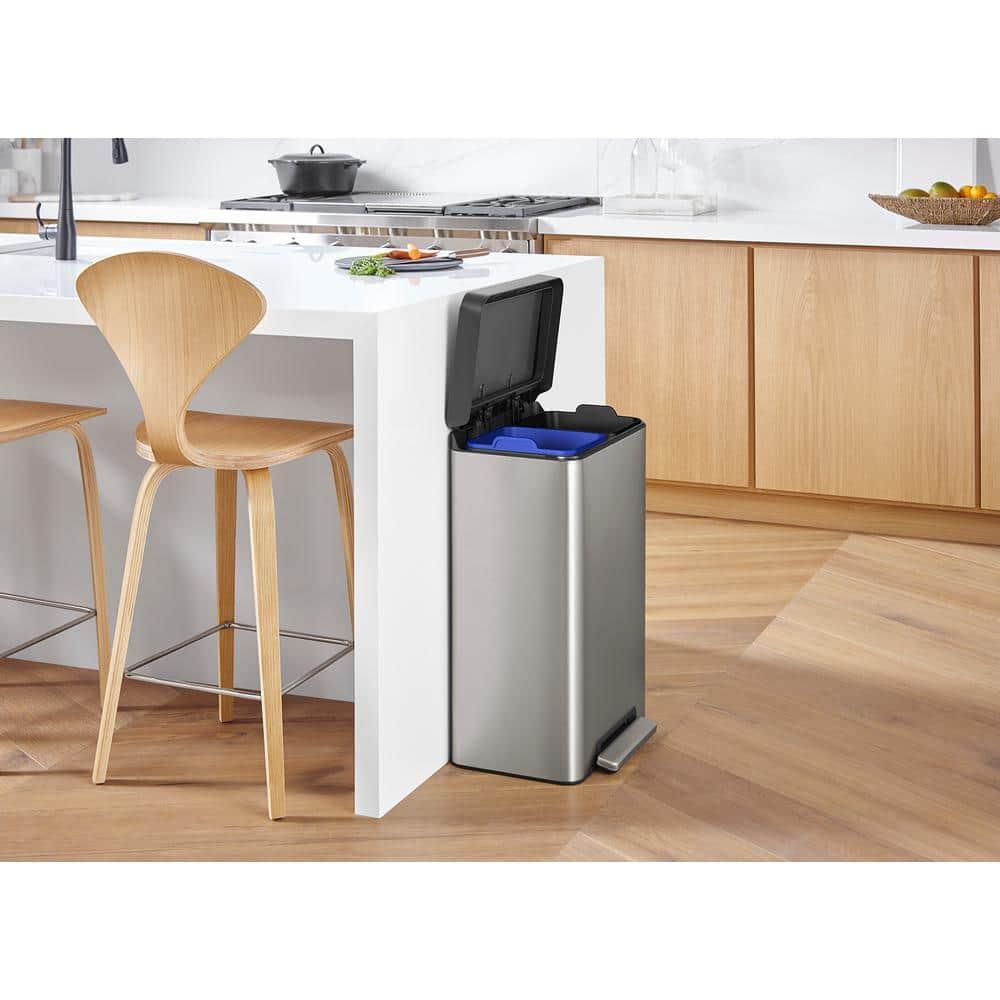 Kohler ® Dual-Compartment Stainless Steel Step Trash Can