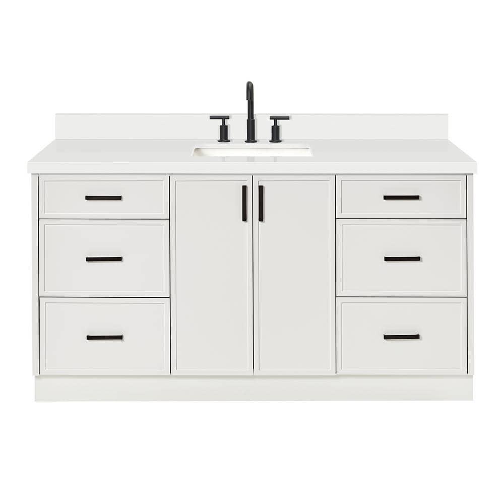 Ariel Kelly 67 Inch Single Rectangular Sink Bathroom Vanity With Pure Quartz Countertop