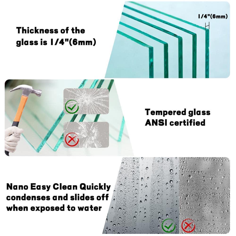 72 in. Chrome Semi-Frameless Bifold Shower Door with Tempered Glass