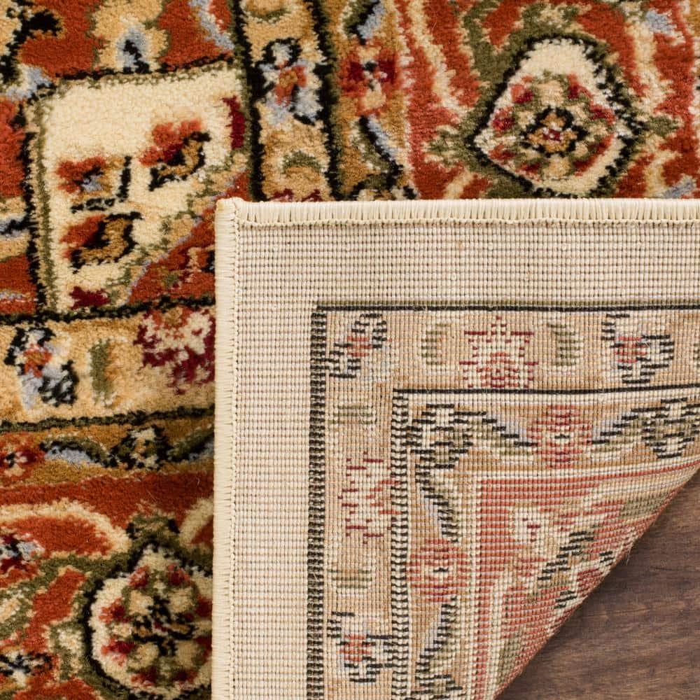 SAFAVIEH Lyndhurst Miranda Traditional Bordered Area Rug, Ivory/Rust, 7'9" x 9'9"