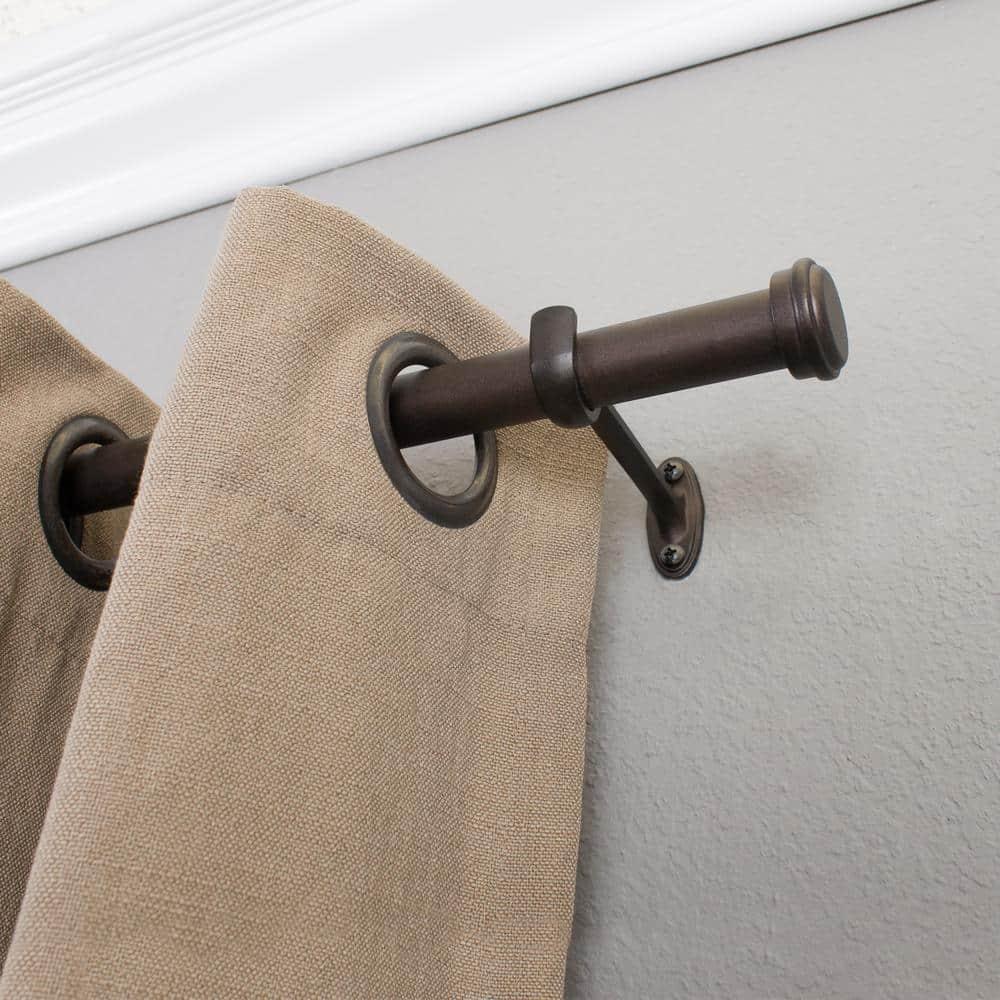 Decopolitan 7/8" Diameter End Cap Adjustable Curtain Rod Set