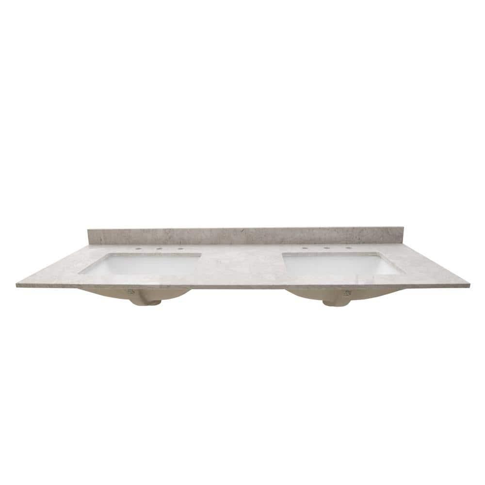 MSI 61 in. x 22 in. D Bathroom Vanity Top with Double Sinks