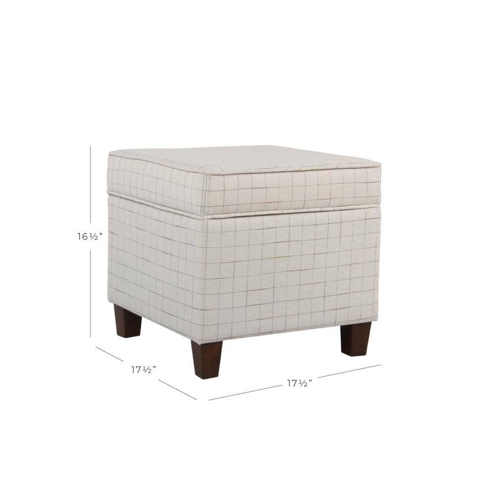 Cole Classics Square Storage Ottoman with Lift Off Top Natural - HomePop: Bedroom Bench, Footrest