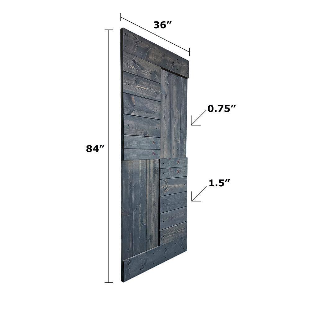 IsLife Patented Product S Series Solid Wood Double Sliding Barn Door With Hardware Kit(Set of 2)-Assembly Needed (Set of 2)