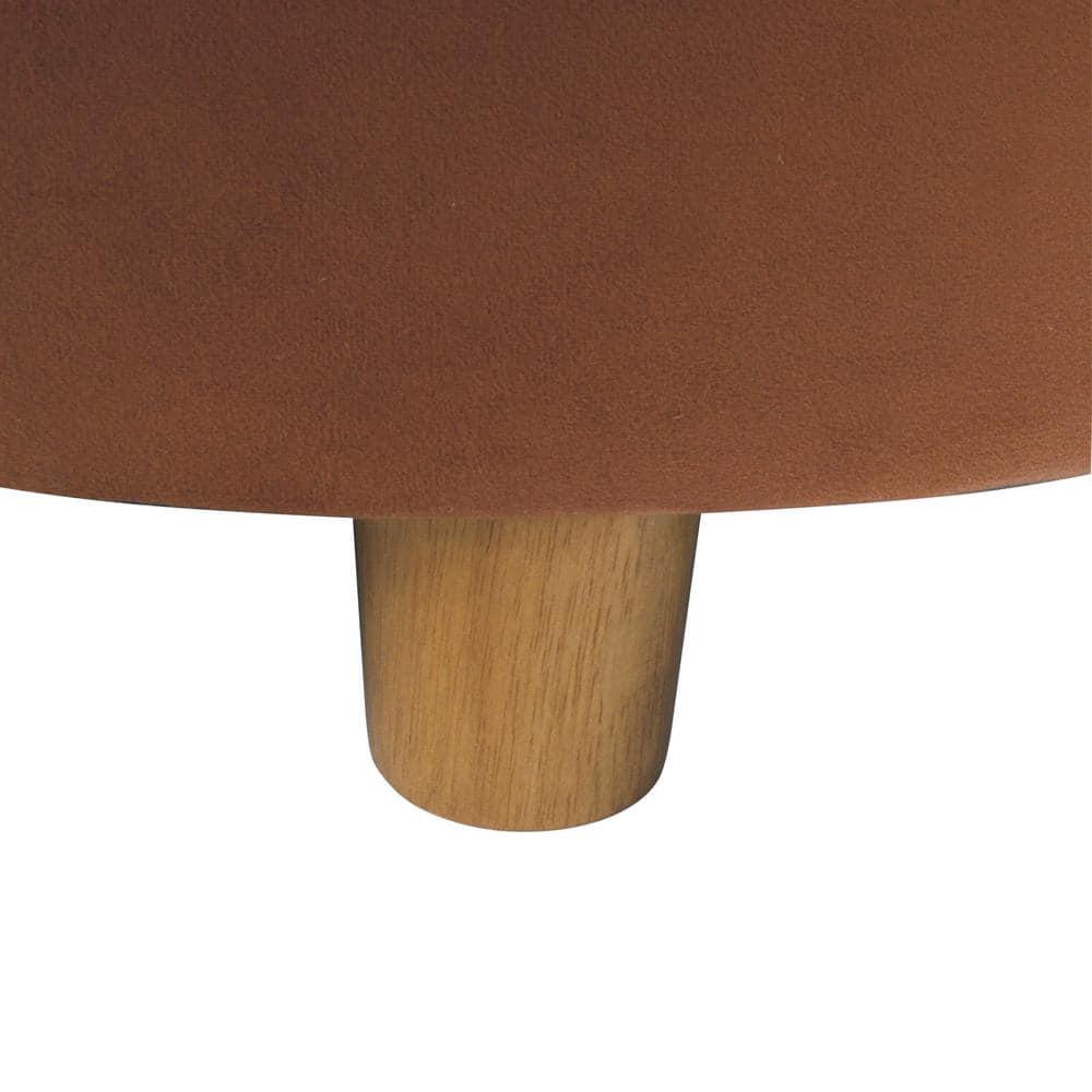 Tufted Round Storage Ottoman Spice Velvet - HomePop