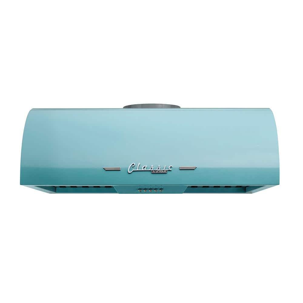 Classic Retro 24" 500 CFM Ducted Under Cabinet Range Hood with Stainless Steel Baffles and Light