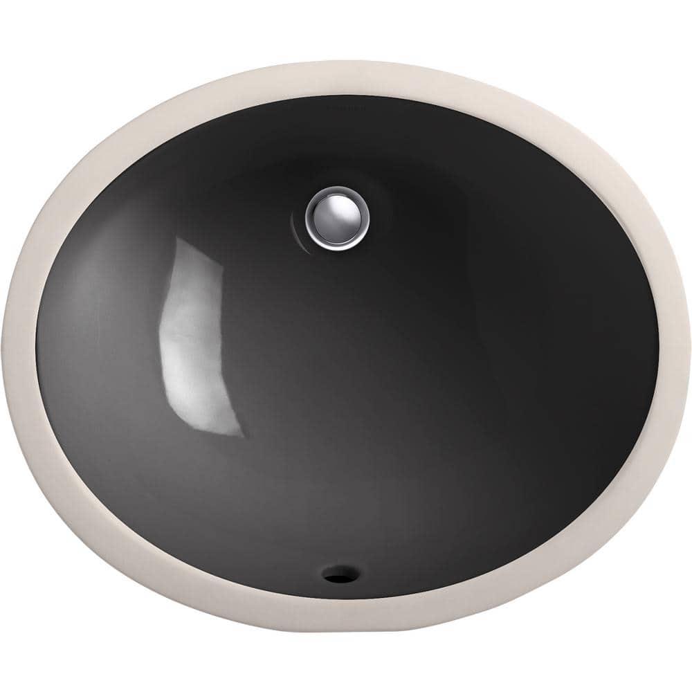 Caxton® Ceramic Oval Undermount Bathroom Sink with Overflow