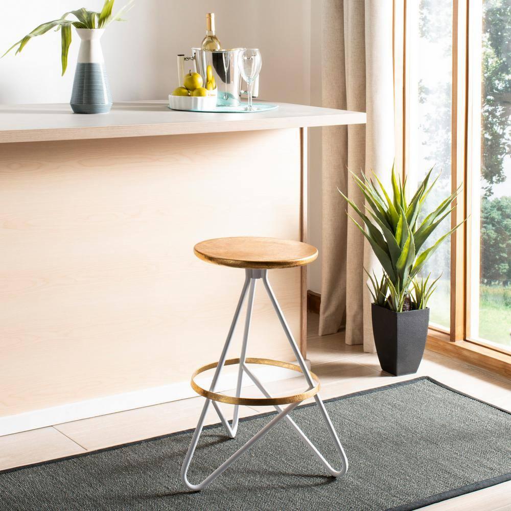 Galexia Counter Stool - Gold/White - Safavieh