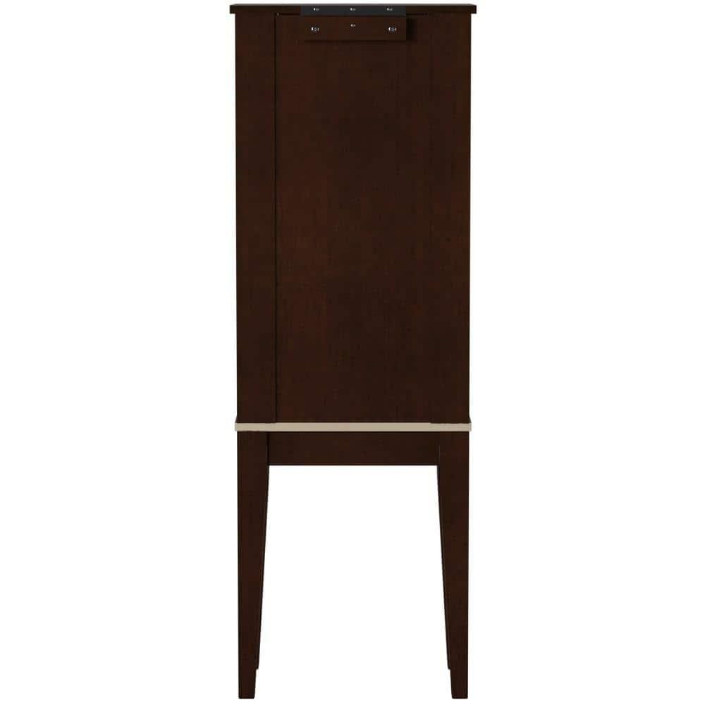DEBLIT Contemporary Jewelry Armoire with 6 Drawers, Engineered Wood Finish, Merlot