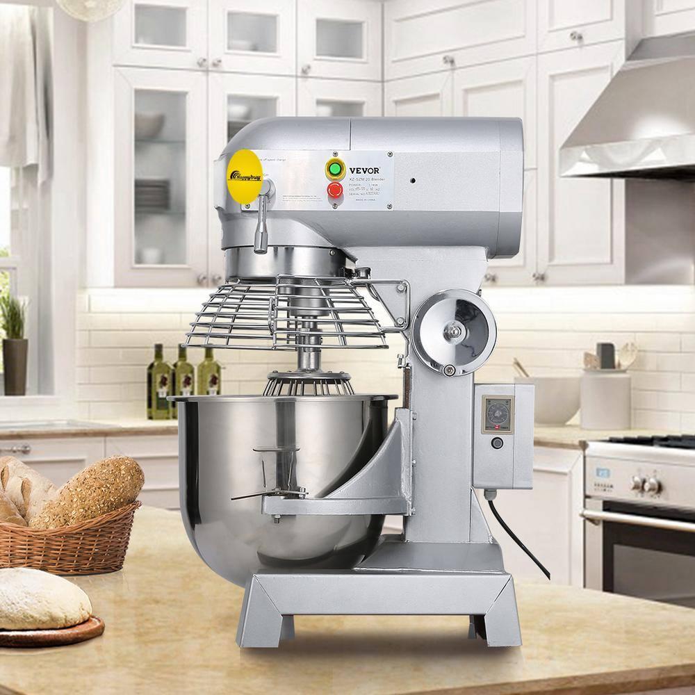 Happybuy 15Qt Commercial Food Mixer with Timing Function， Commercial Mixer 500W Stainless Steel Bowl Heavy Duty Electric Food Mixer Commercial with 3 Speeds Adjustable, Perfect for Bakery Pizzeria