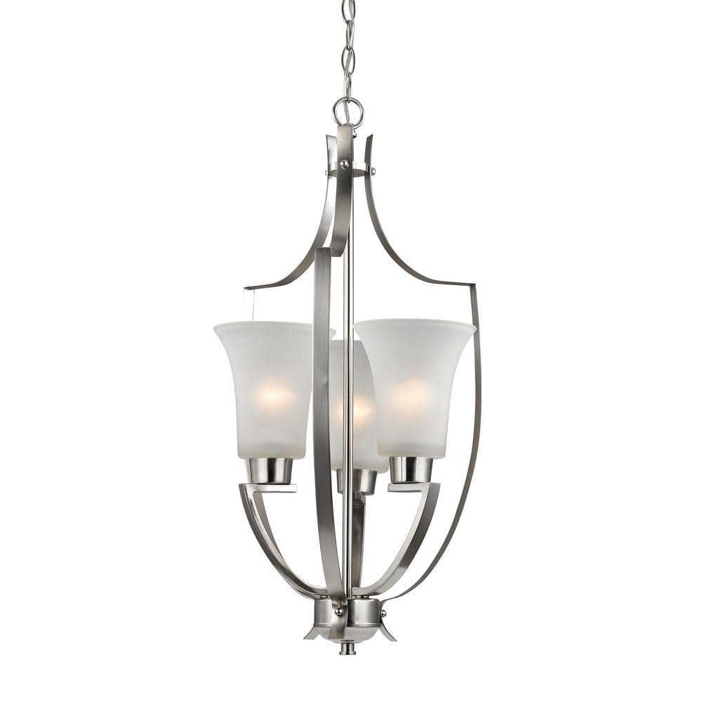 Elk Home 15-Inch Wide Foyer Pendant, Traditional, Brushed Nickel