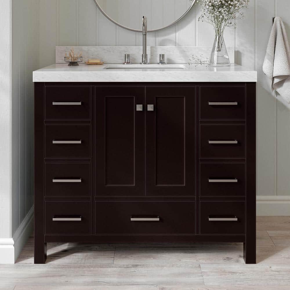 Cambridge 42'' Single Bathroom Vanity with Carrara Marble Top
