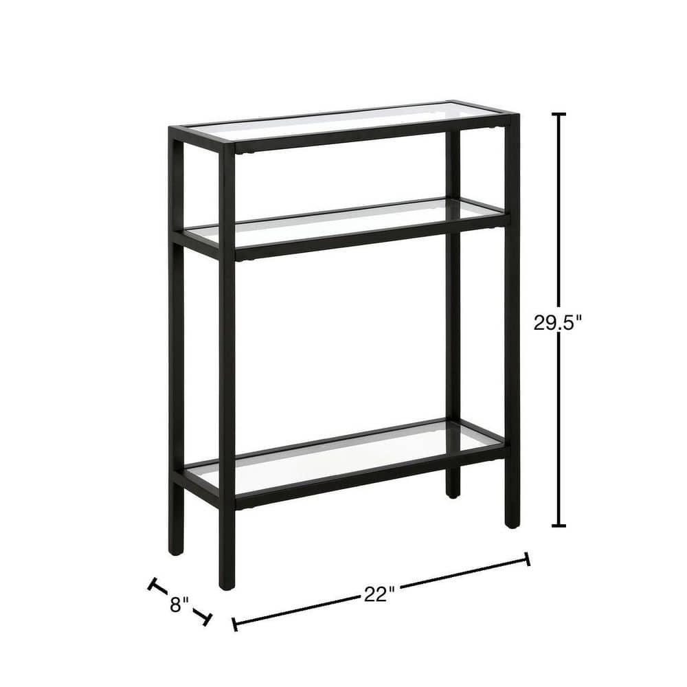 Evelyn&Zoe Sivil 22" Wide Rectangular Console Table, Blackened Bronze