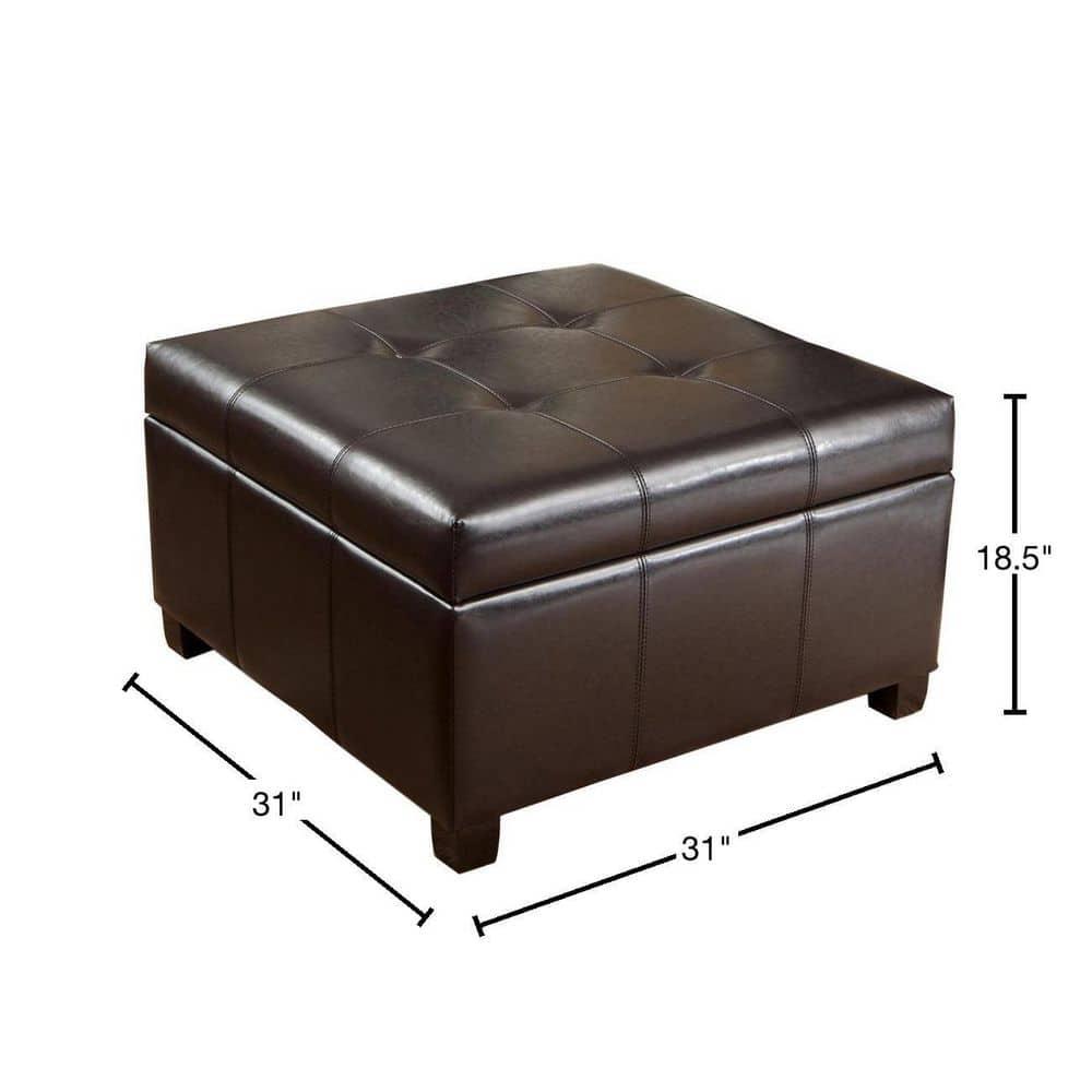 Richmond Bonded Leather Storage Ottoman Espresso: Coffee Table & Seating - Christopher Knight Home