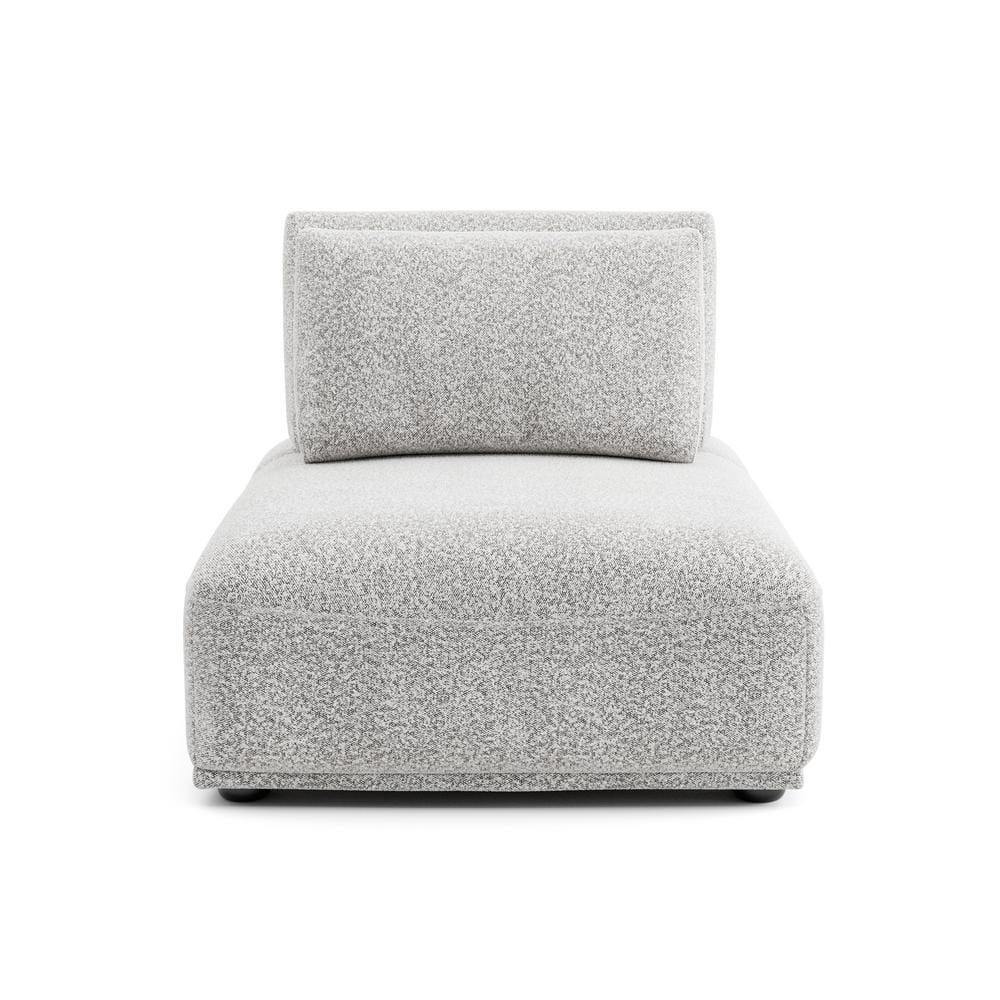 HOMES: Inside + Out Povoa Modern Modular Armless Chair Boucle with Extendable Backrest Light Gray