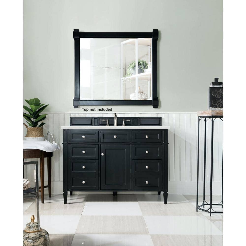 Black Onyx 48" Plywood Single Bathroom Vanity Base with Backsplash