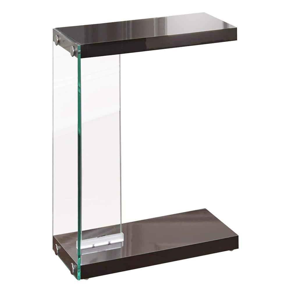 Elaina Chair Side End Table Black - Steve Silver Co.: Modern Rectangular Accent Table, Tempered Glass Frame, 2 Shelves