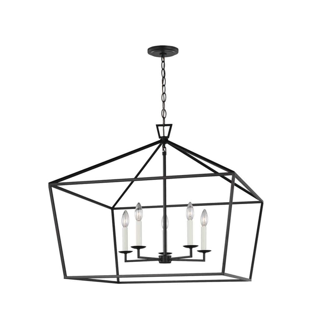 Gala Wide Pendant Light - Black / 28"W