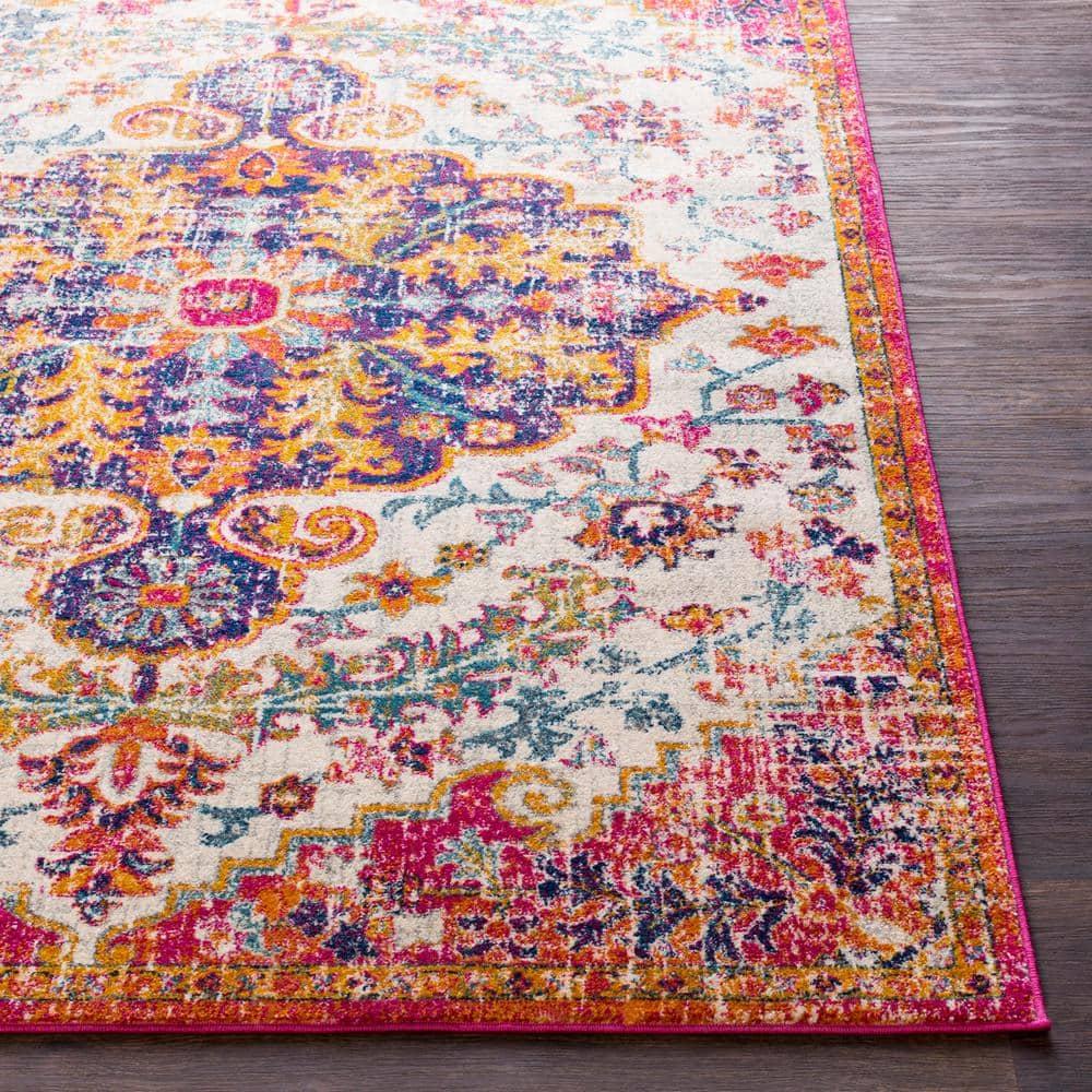 Livabliss Harput Vintage Medallion Area Rug,2' x 2'11",Garnet