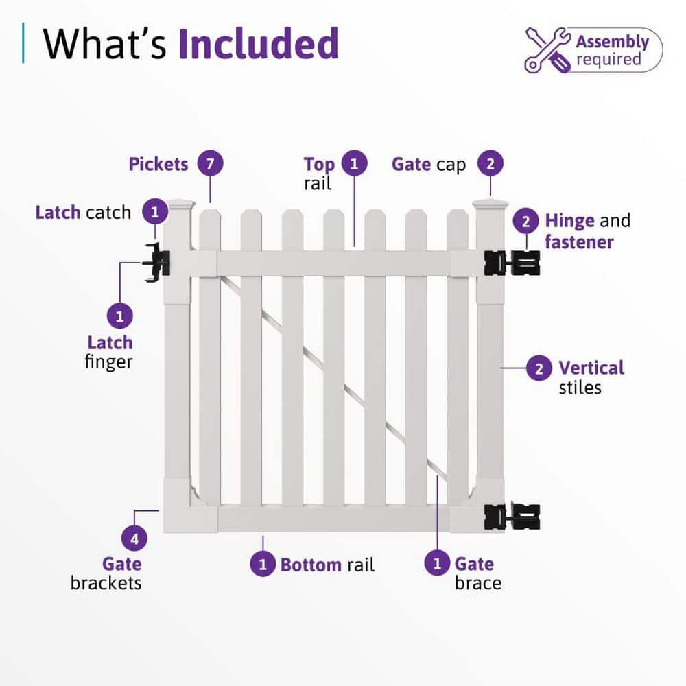 WamBam 4 ft. H x 4 ft. W Traditional Picket Gate