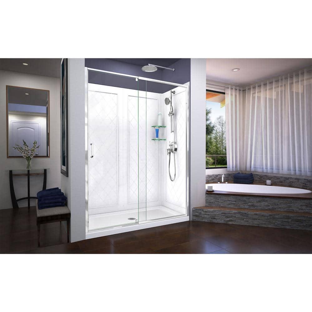 Dreamline Flex 60" x 76.75" Pivot Semi-Frameless Shower Door