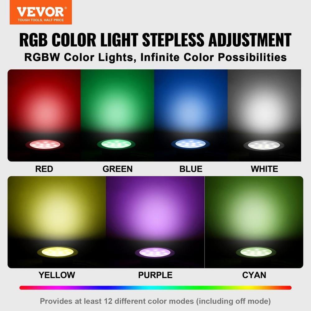 HCY 12V LED Pool Light, 10 Inch 40W, RGBW Color Changing Inground Swimming Pool Spa Light Underwater, with 50 FT Cord Remote Control, Fit for 10 in Large Wet Niches, IP68 & Tested to UL Standards