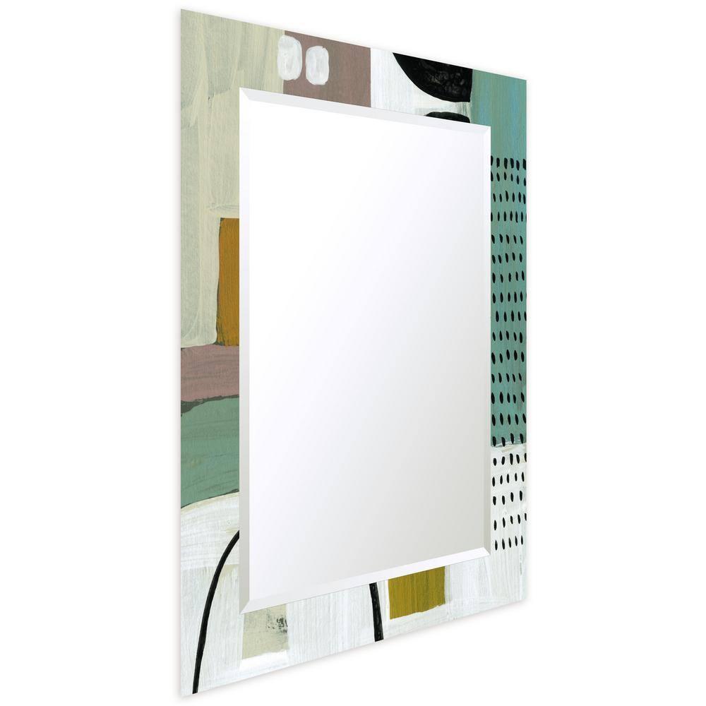Empire Art Direct TAM-140604-4030 'Introductions'Rectangular Beveled Mirror on Free Floating Printed Tempered Art Glass