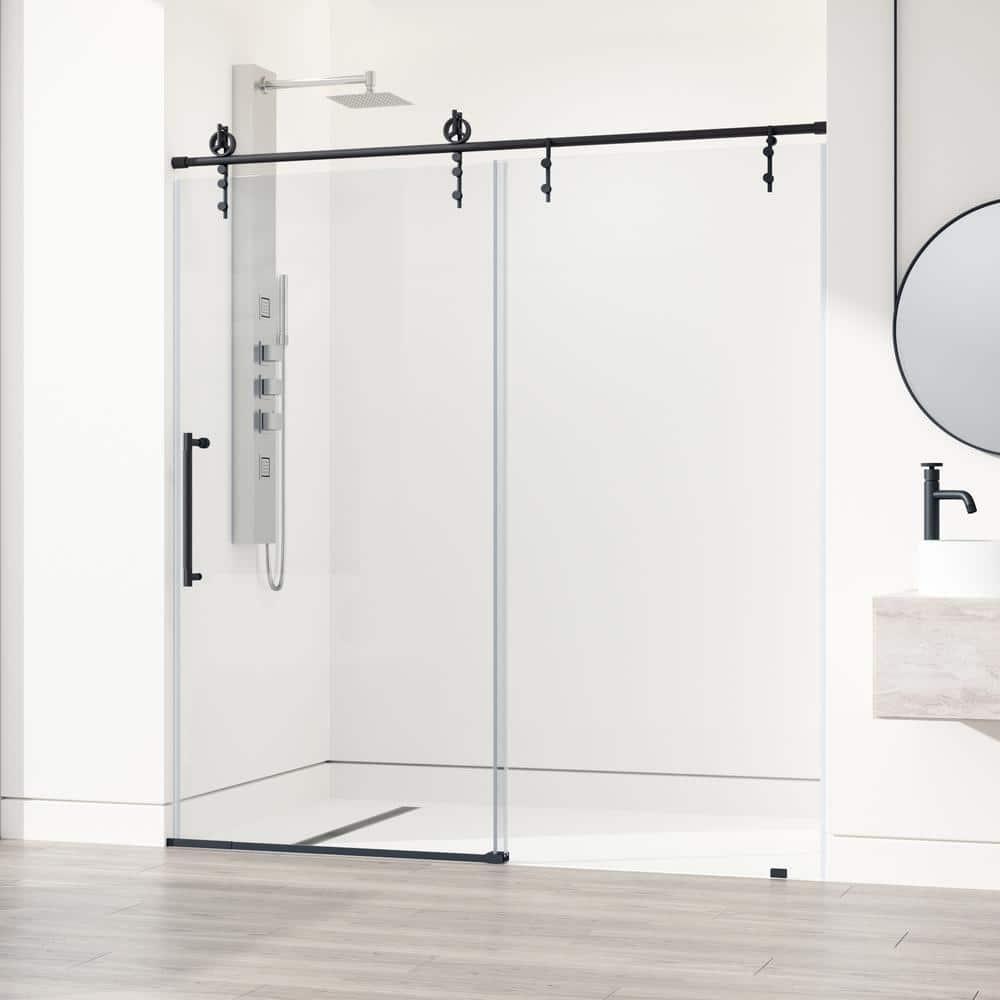 Hamilton 56-60" W x 78" H Sliding Frameless Shower Door with 3/8" Clear Glass