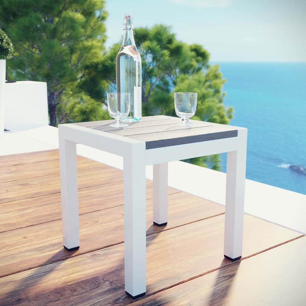 Modway Beach Outdoor Patio Aluminum Side Table