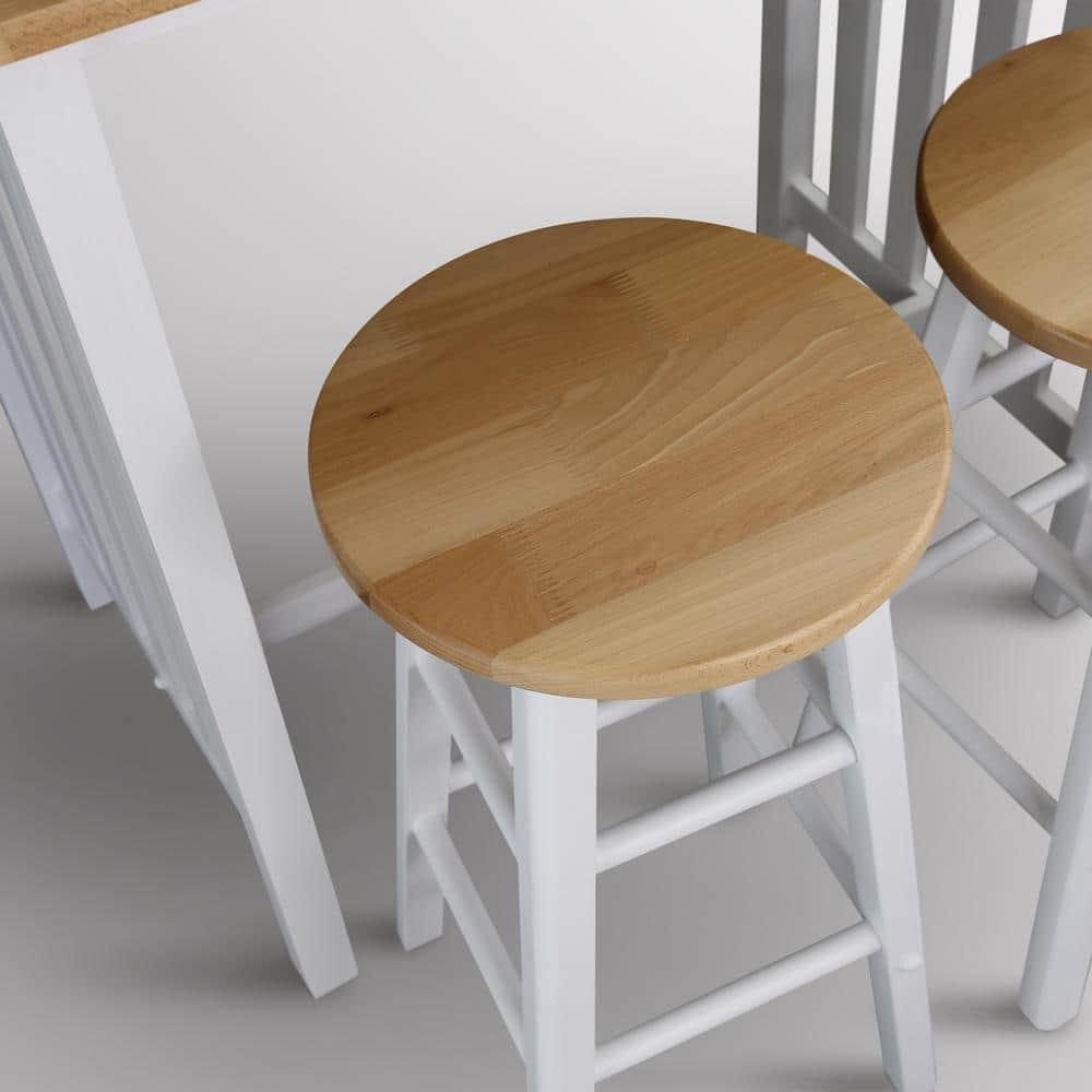 3-Piece Breakfast Set made with Solid Wood - White
