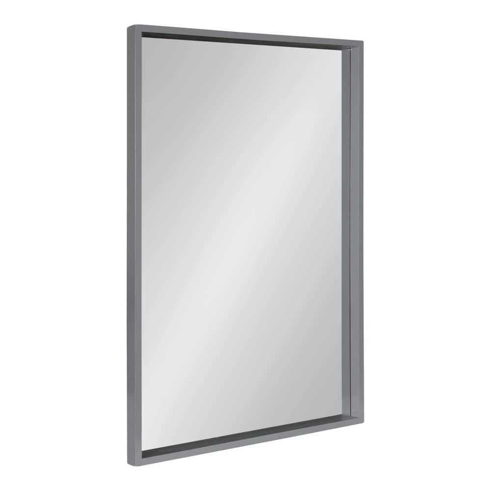 24" x 36" Travis Framed Decorative Wall Mirror Gray - Kate & Laurel All Things Decor