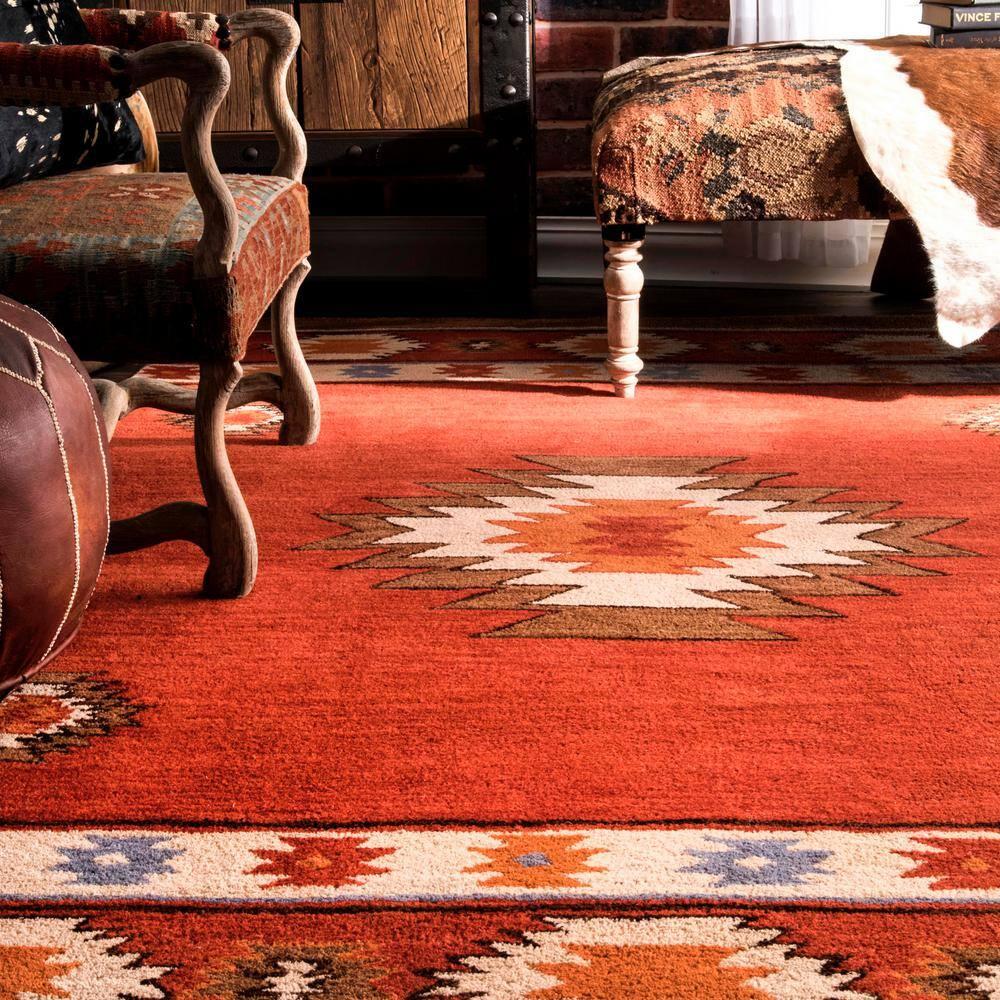 2'x3' Hand Tufted Shyla Accent Rug Orange - nuLOOM: Wool, Geometric, Bohemian, Medium Pile, Indoor Use