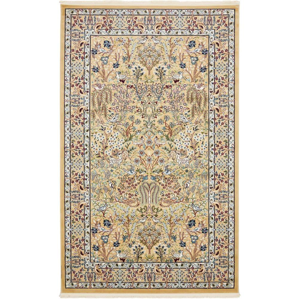 Unique Loom Narenj Collection Area Rug - Bristol (5' 1" x 8' Rectangle Beige/Blue)