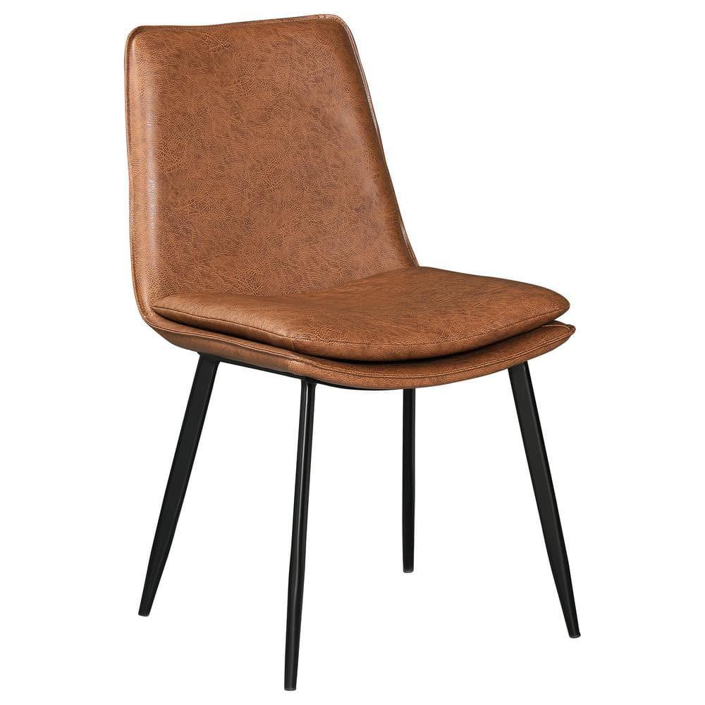 Coaster Ortega Faux Leather Padded Seat Dining Side Chair Coffee