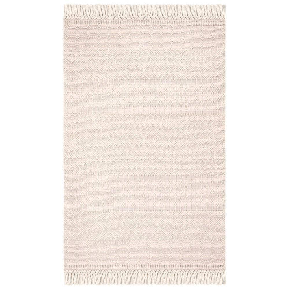 Natura NAT852 Hand Loomed Indoor Area Rug - Ivory/Pink - 9' Round - Safavieh