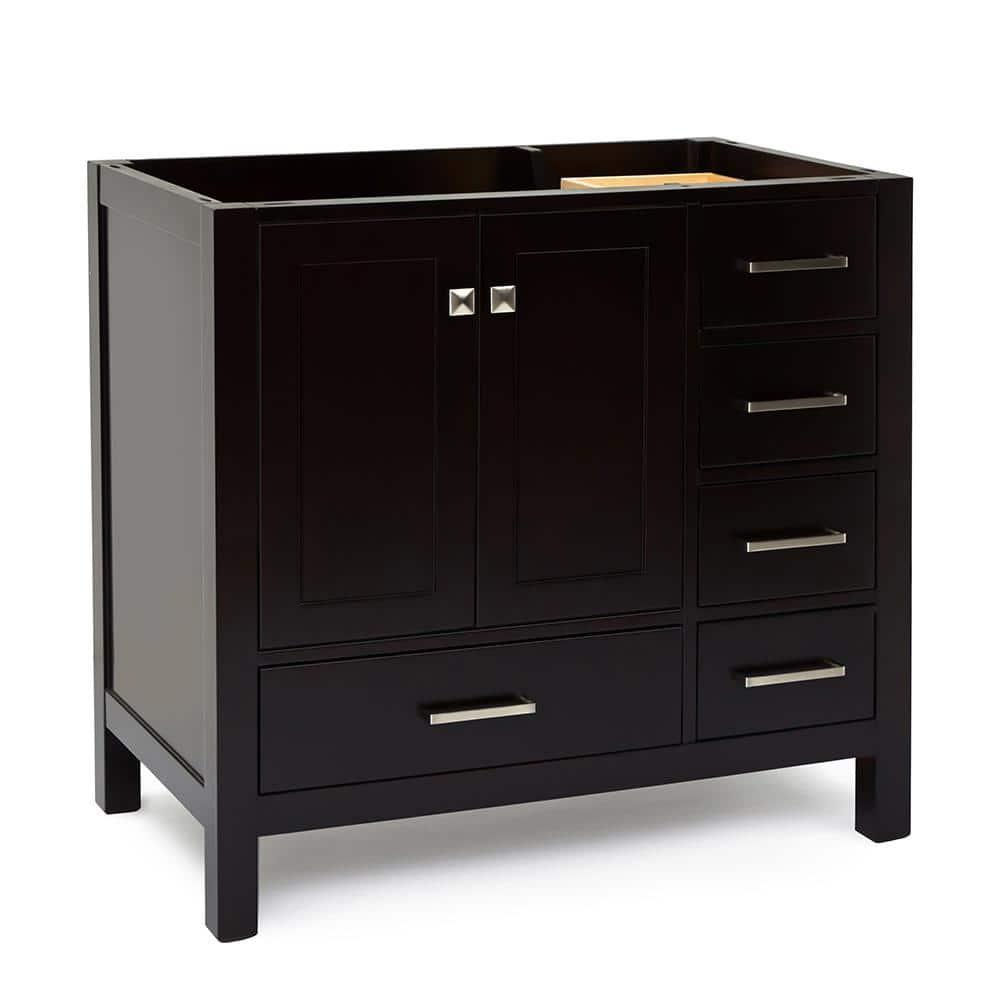 Ariel A037s-L-Bc Cambridge 36" Single Free Standing Wood Vanity Cabinet Only - Brown