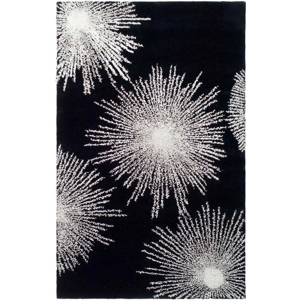 Soho SOH712 Hand Tufted Indoor Area Rug - Black/White - 6'x9' - Safavieh.