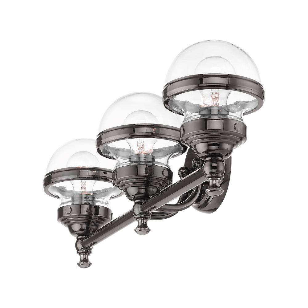 Livex Lighting Oldwick 3 - Light Vanity in  Polished Black Chrome