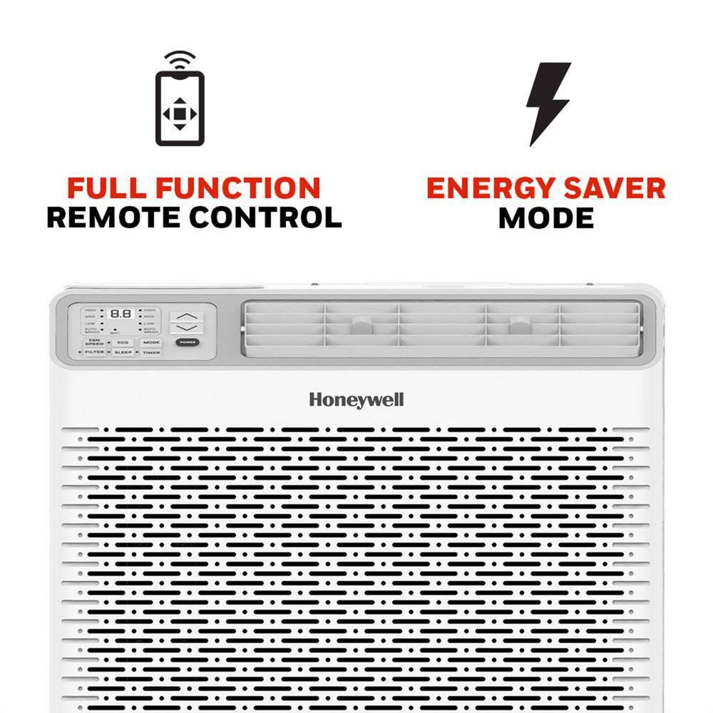 Honeywell 8,000 BTU Digital Window Air Conditioner, Remote, LED Display, 4 Modes, Eco, 350 sq ft Coverage